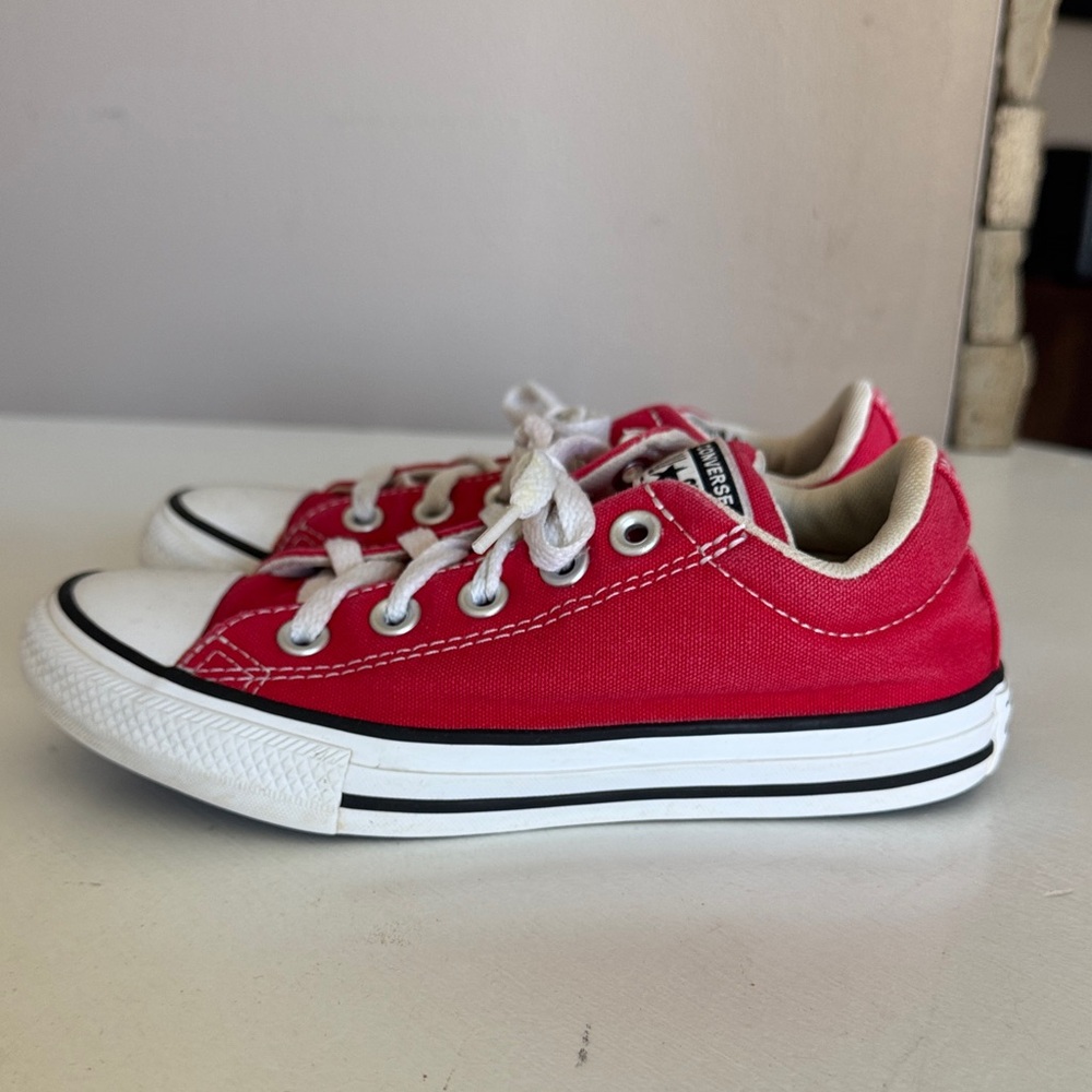 Red Low-Top Canvas Sneakers